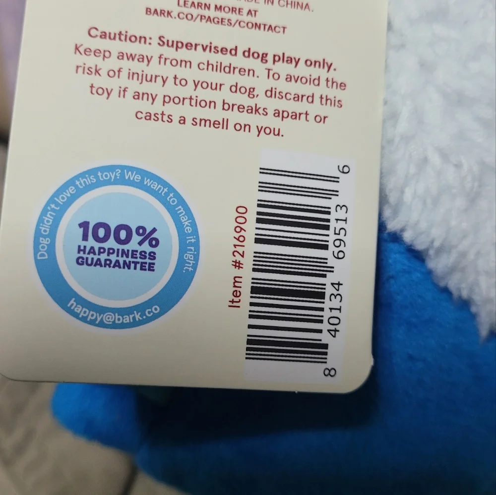 BARK Squeaky Plush Dog Toy for  Larger Dogs